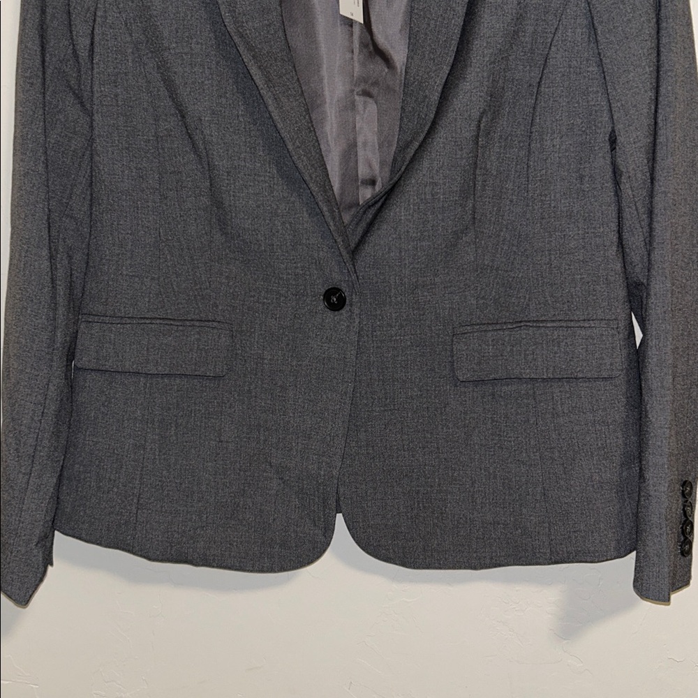 Worthington Size 14 Grey Single Button Polyester Rayon Spandex Suit Jacket - Picture 7 of 16